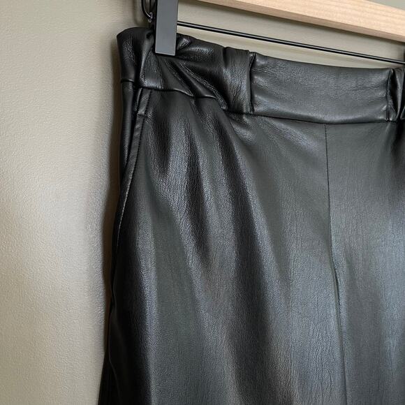 Anine Bing Koa Pant in Black Vegan Leather Size XS High Rise Wide Leg Chic Sexy - Picture 6 of 16